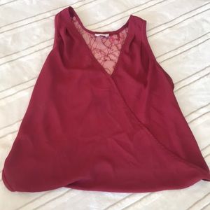 Burgundy with lace back needs shirt